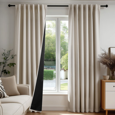 Linen-Look Total Blackout Curtains (Set of 2)