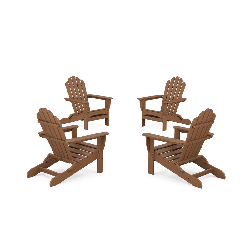 4-Piece Monterey Bay Folding Adirondack Chair Conversation Set, Tree House