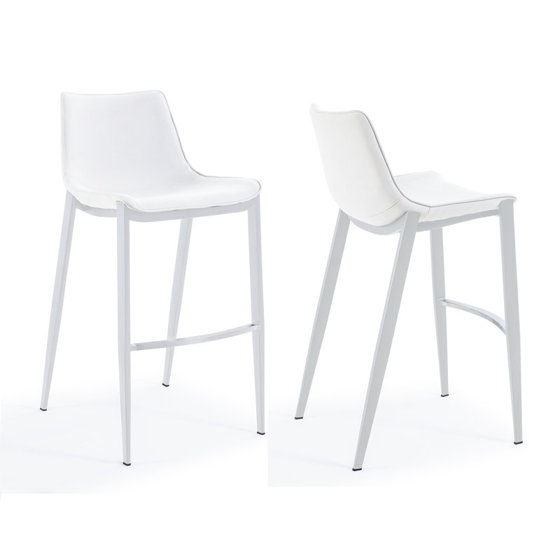 Jane - Tabouret de comptoir moderne, Blanc