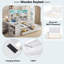 Lit de jour en bois avec 3 tiroirs, bureau, tablettes ouvertes, lumières et station de charge-1172024135