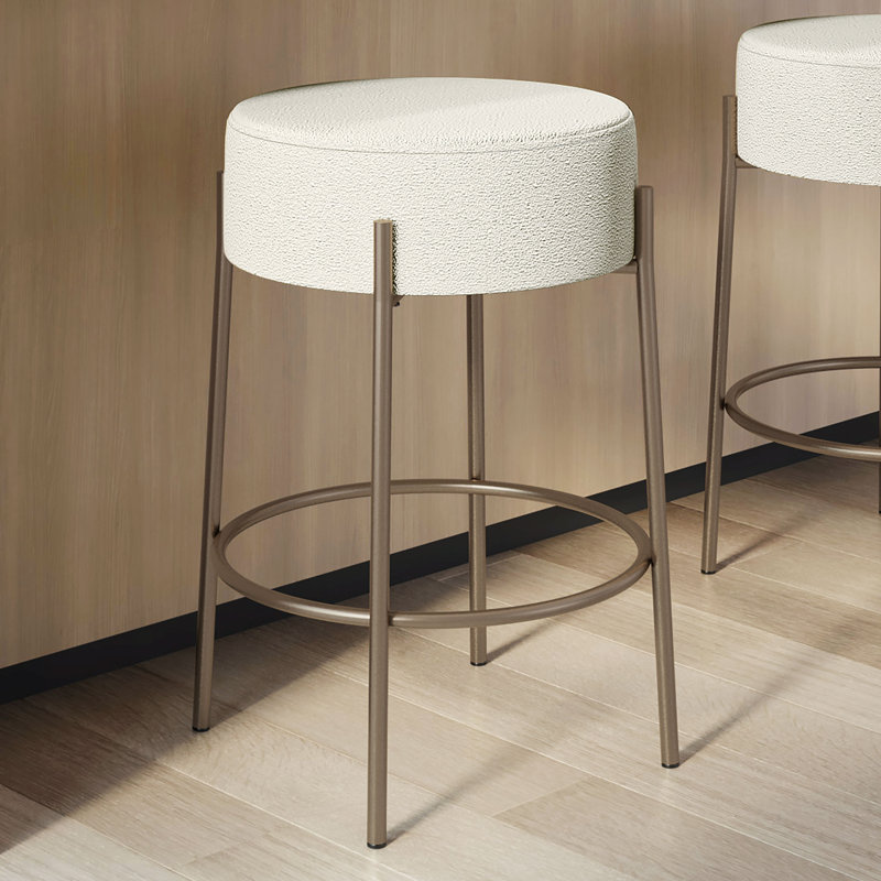 Tabouret de bar et de comptoir sans dossier Aryam, Tabouret de bar (siège d'une hauteur de 30,75 po), Bronze, Boucle-crème