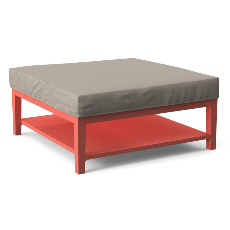 Hammond Square Ottoman, Beige Performance Fabric; 0851-73, Celery Finish