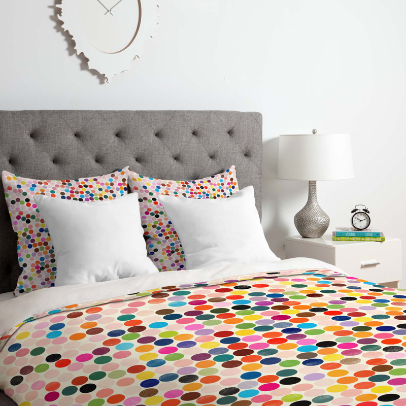 Garima Dhawan Polyester Dots Duvet Cover, Twin/Twin XL Duvet Cover + 1 Standard Sham