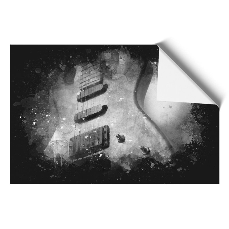 Electric Guitar Paint Splash - Frameless Print, 30cm H x 42cm W x 0.1cm D