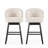 360 Degree Swivel Bar Stool With Stunning Nailhead Trim, Set Of 2, Beige