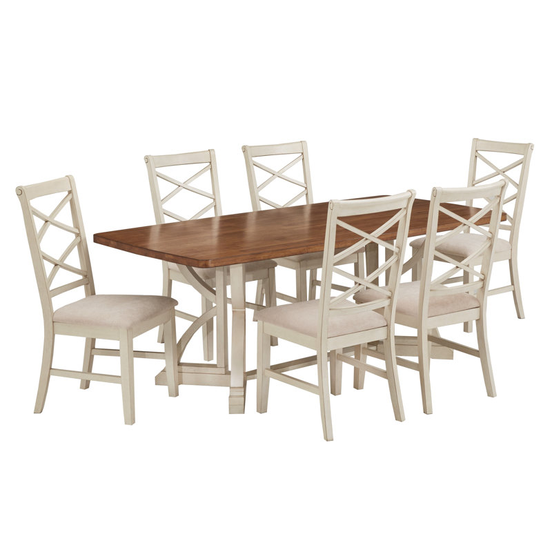 Ensemble de salle à manger Fortville, Blanc antique
