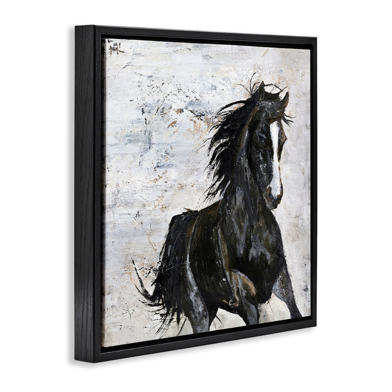Art mural sur toile flottant Wild Wild, Cadre flottant noir de jais, H 25 po x l 25 po