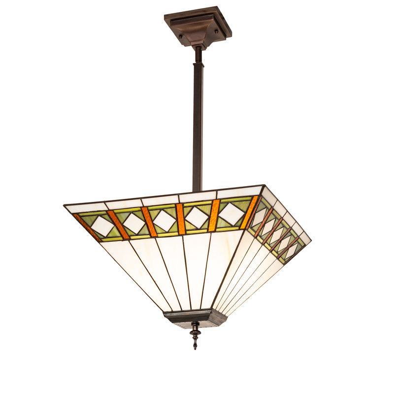 17" Square Diamond Band Mission Inverted Pendant