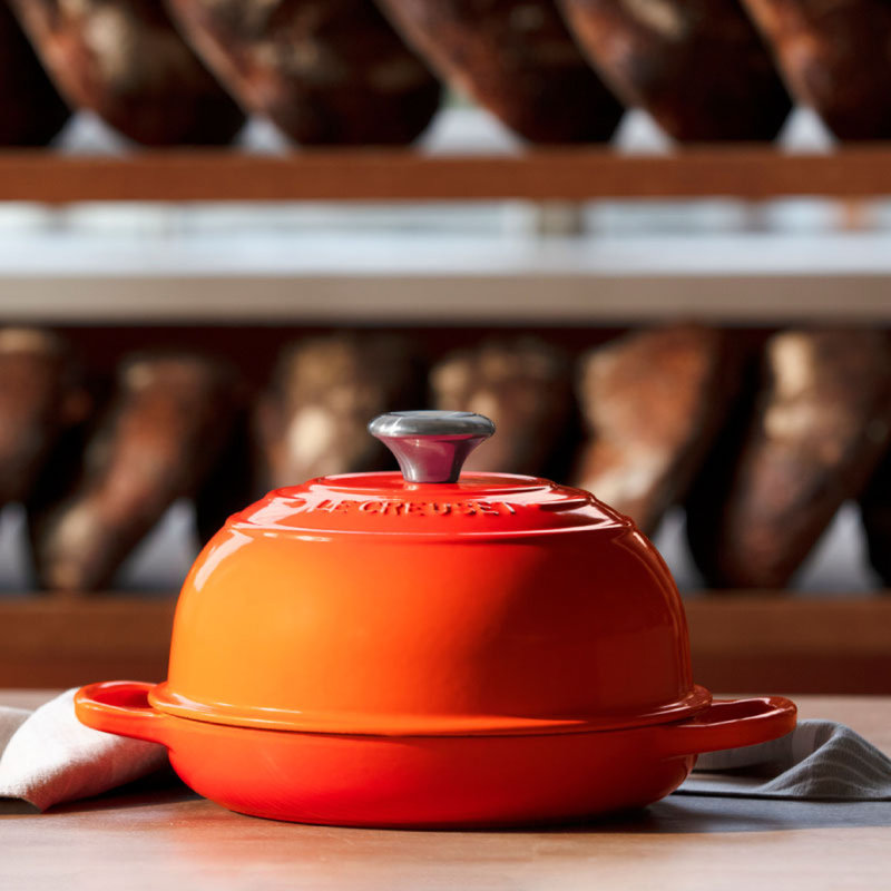 Le Creuset Signature Enameled Cast Iron 1.75 Qt. Bread Oven with Lid, Flame