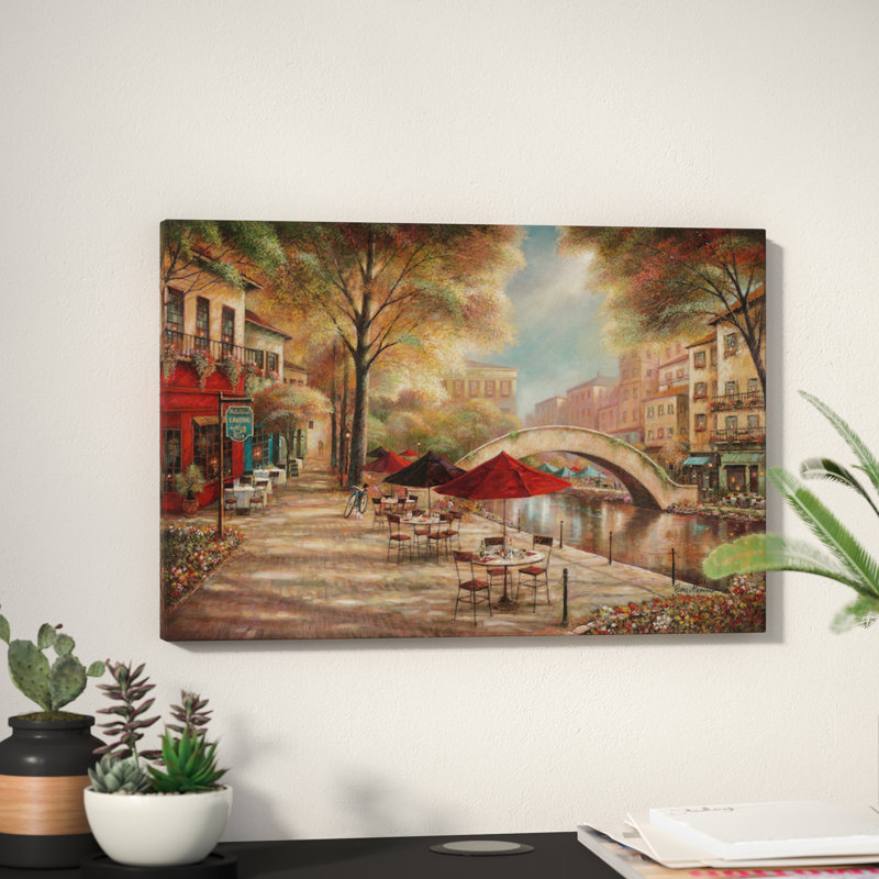 « Riverwalk Charm », reproduction d'art sur toile, H 40 po x l 60 po x p 1,5 po, Toile tendue, Pas de tapis