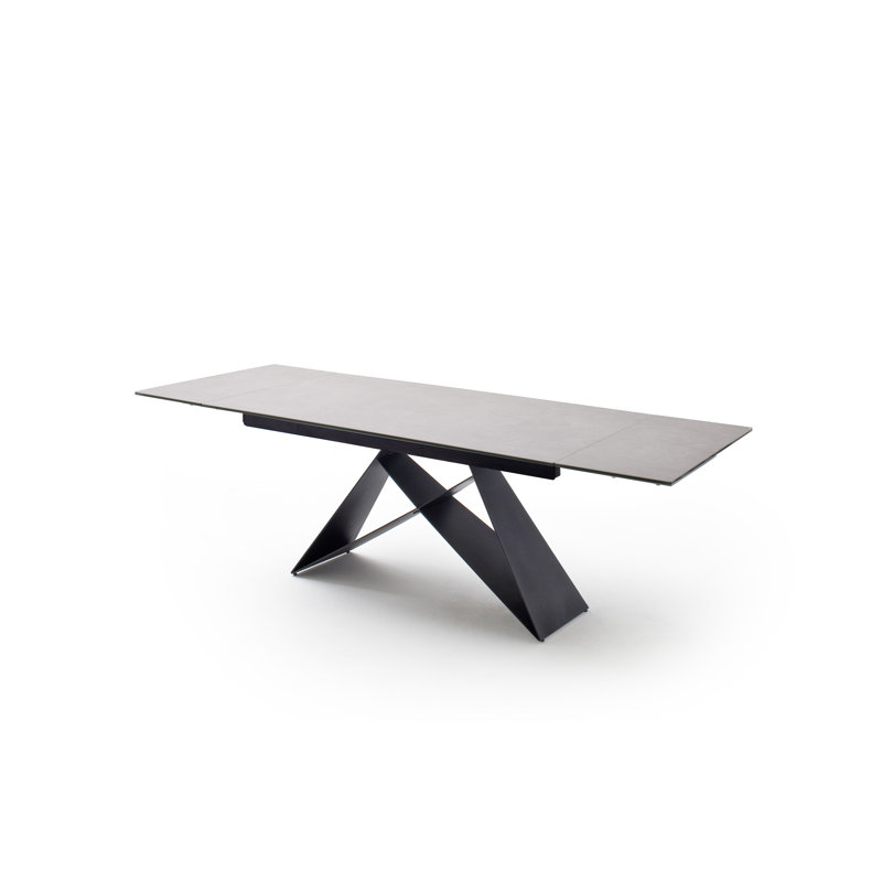 Reed Metal Base Dining Table, Hellgrau