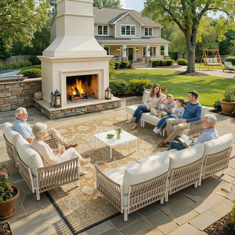 Outdoor Patio Sectional Sofa Set, Beige