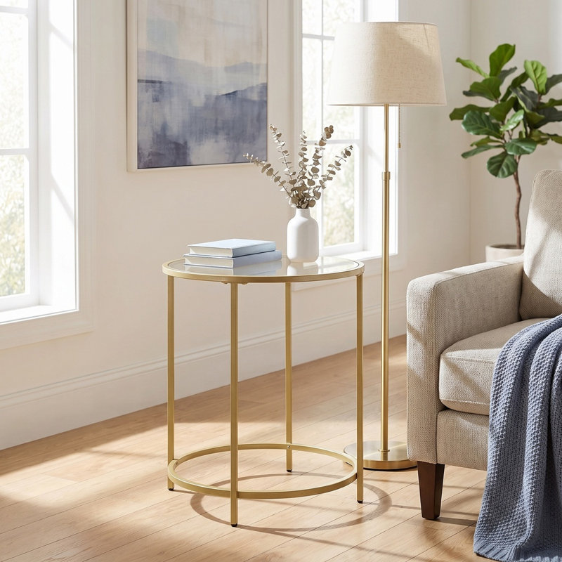 Lyra End Table, Gold