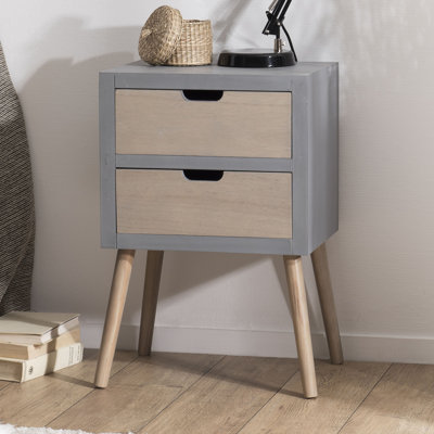 Illings 40cm W Solid + Manufactured Wood Bedside Table