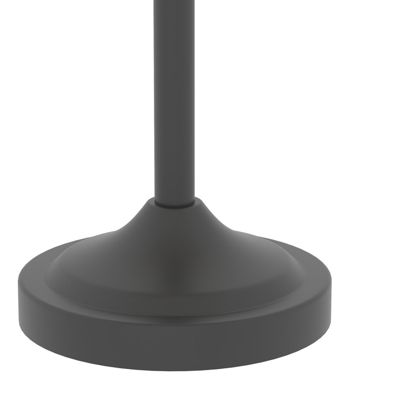 Lampe de table moderne en métal 26 "avec interrupteur à bouton et abat-jour en lin L chariot, Noir mat