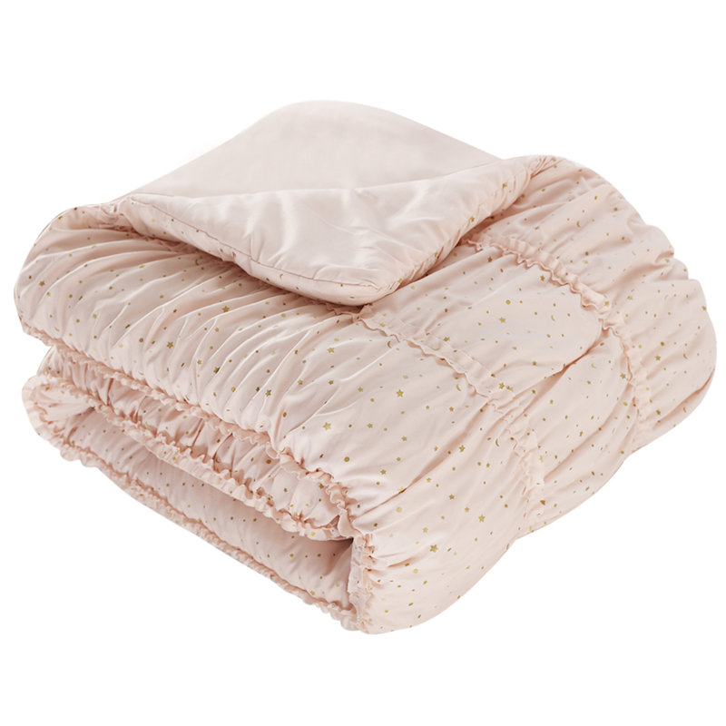 Blush Microfiber Twin Comforter Set with Decorative Pillows