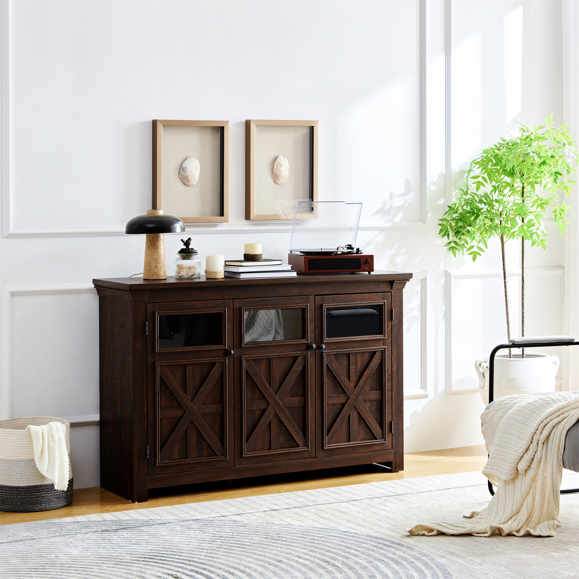 Ophelia & Co. 3 Doors Farmhouse Buffet Sideboard