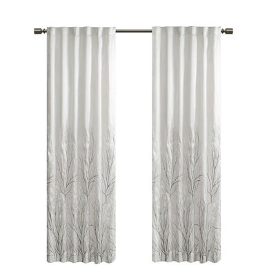 Elegant White Striped Window Curtain Panel - Light Filtering, 1 Piece Only