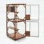 Grande cage extérieure pour chat en bois à 2 niveaux sur roulettes verrouillables, cage en forme de sapin massif avec plateformes à plusieurs niveaux et maison de repos, résistante aux intempéries et à l'épreuve des prédateurs