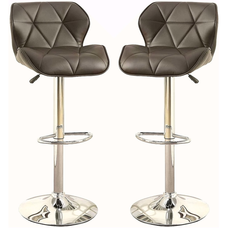 Ensemble de 2 chaises à hauteur de comptoir en simili cuir pour tabourets Modern Kitchen, Brun