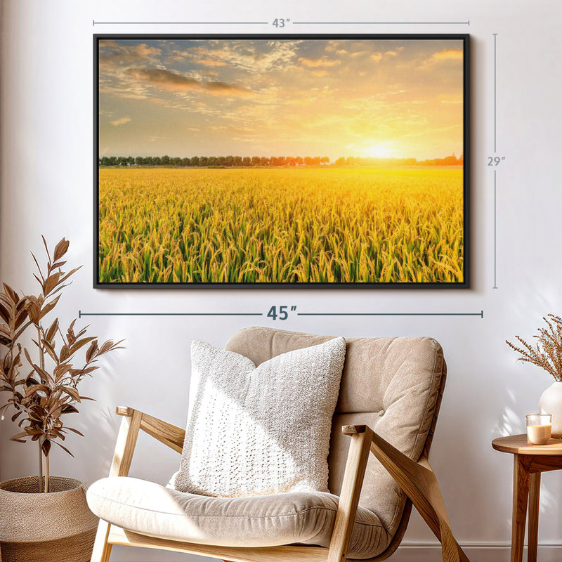 Sunset Field Canvas Print, 29" H x 43" W