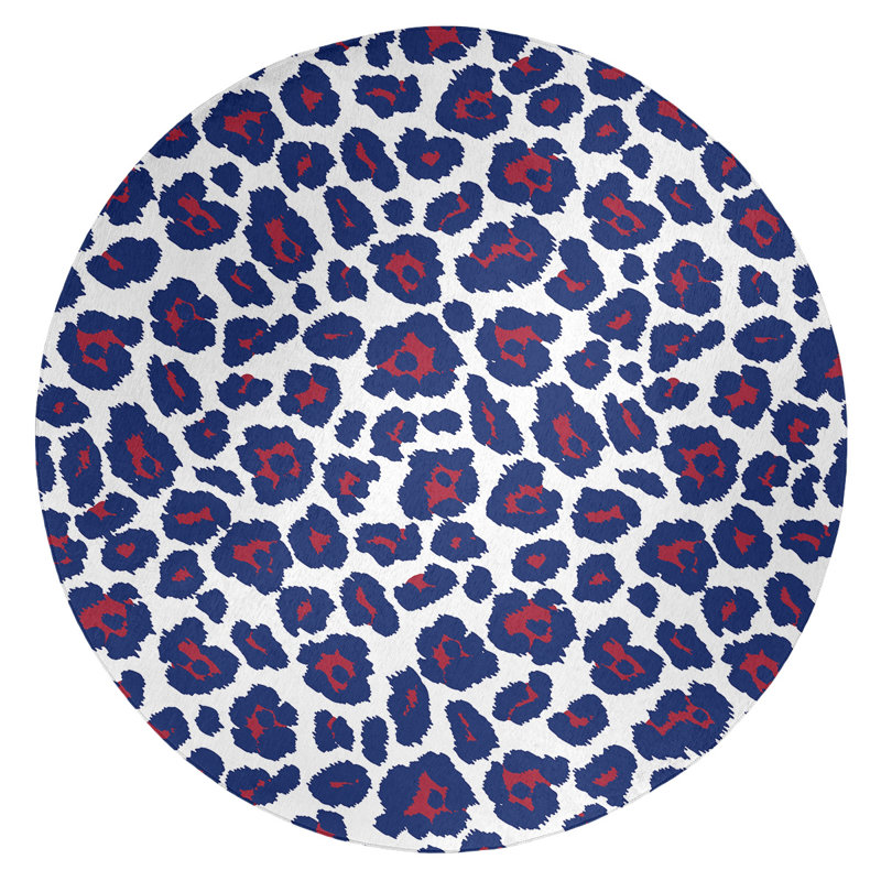 Animal Print Indoor Rug, Round 5'