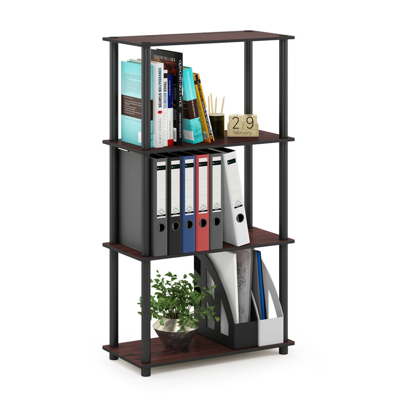 Johnston Plastic Etagere Bookcase, Dark Cherry/Black