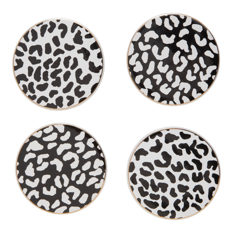Hilda Stoneware Round 4 Piece Coaster Set