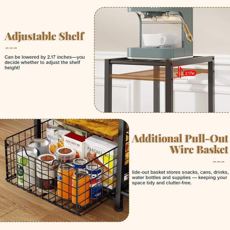 Mini support de réfrigérateur avec rangement