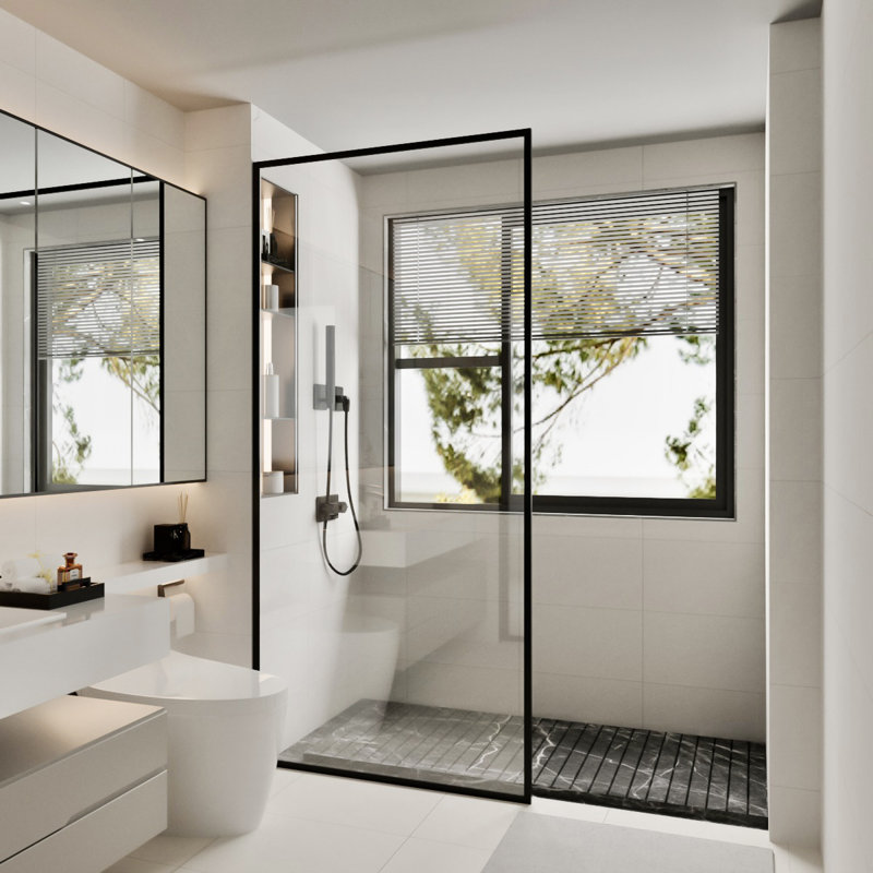 72" H x 34" W Fixed Framed Shower Screen