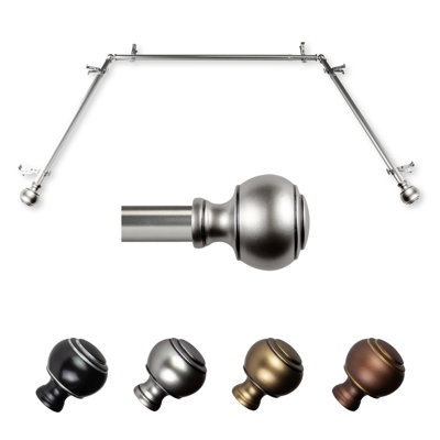 Steel Adjustable Bay Window Single Curtain Rod