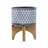 CERAMIC 5" AZTEC PLANTER ON WOODEN STAND, GRAY