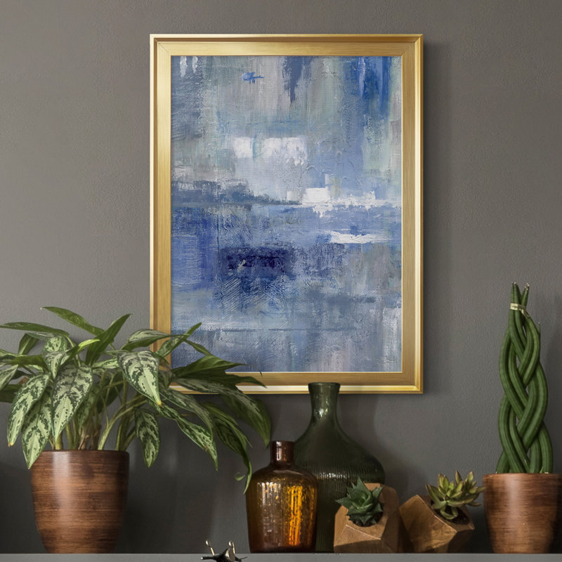 Bay View Indigo - Peinture sur toile encadrée, H 18,5 po x l 24,5 po x P 1,5 po, Or