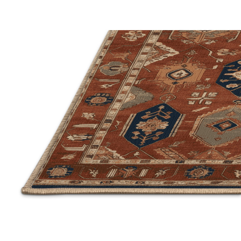 Tapis brun lavable à la machine, Rond 4 pi