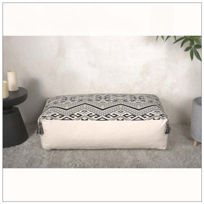 Repose-pieds rectangulaire au design noir naturel