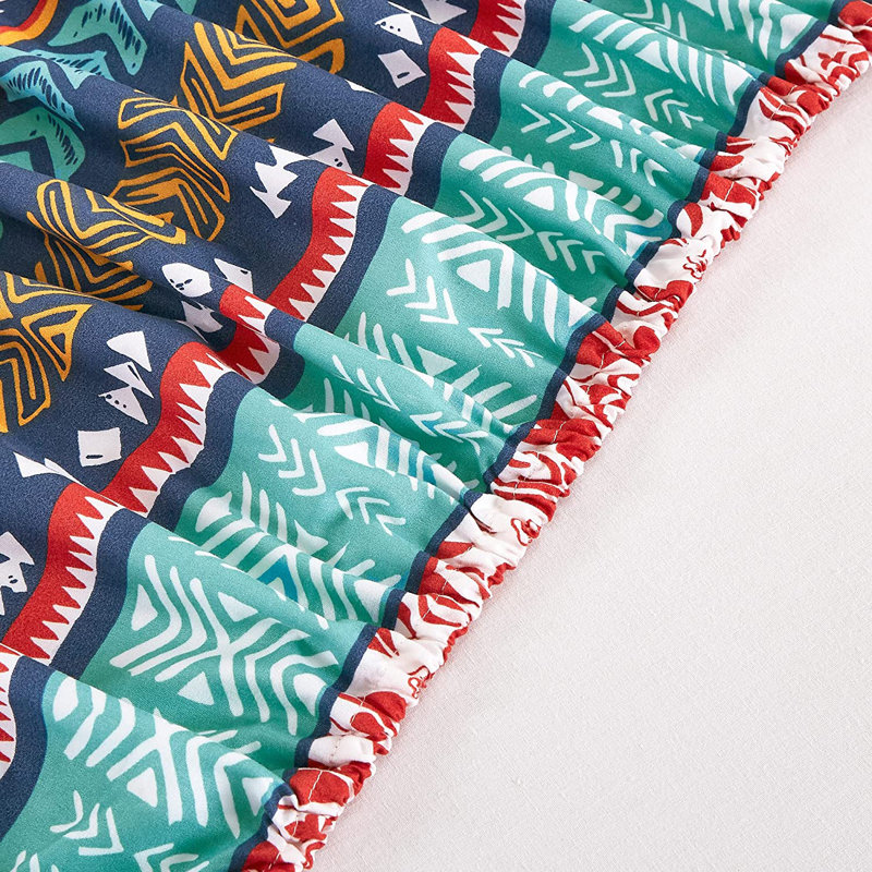 Bohemian Stripe Microfiber Sheet Set, King Sheet Set with Fitted Sheet and 2 Pillowcases
