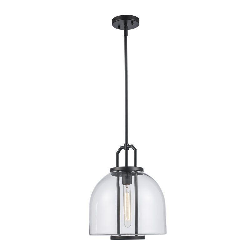 Benda 1 - Light Dome Pendant, 14.75" H x 11.8" W x 11.8" D, Black