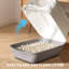 Portable Cat Litter Box with Handle, Large Space Design, Fully Enclosed Front Entry & Litter Filter Pedal, Covered Kitty Toilet for Odour Control-1112889247