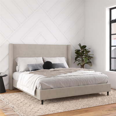 Ana King Upholstered Wingback Bed