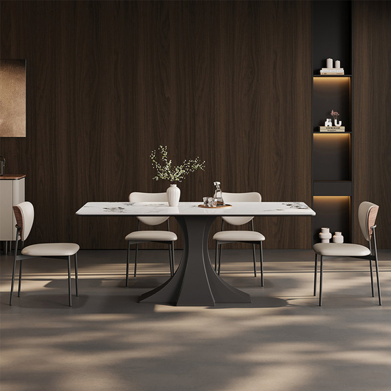 Ensemble de table de salle à manger rectangulaire minimaliste français, H 29,5 po x L 78,7 po x l 31,5 po