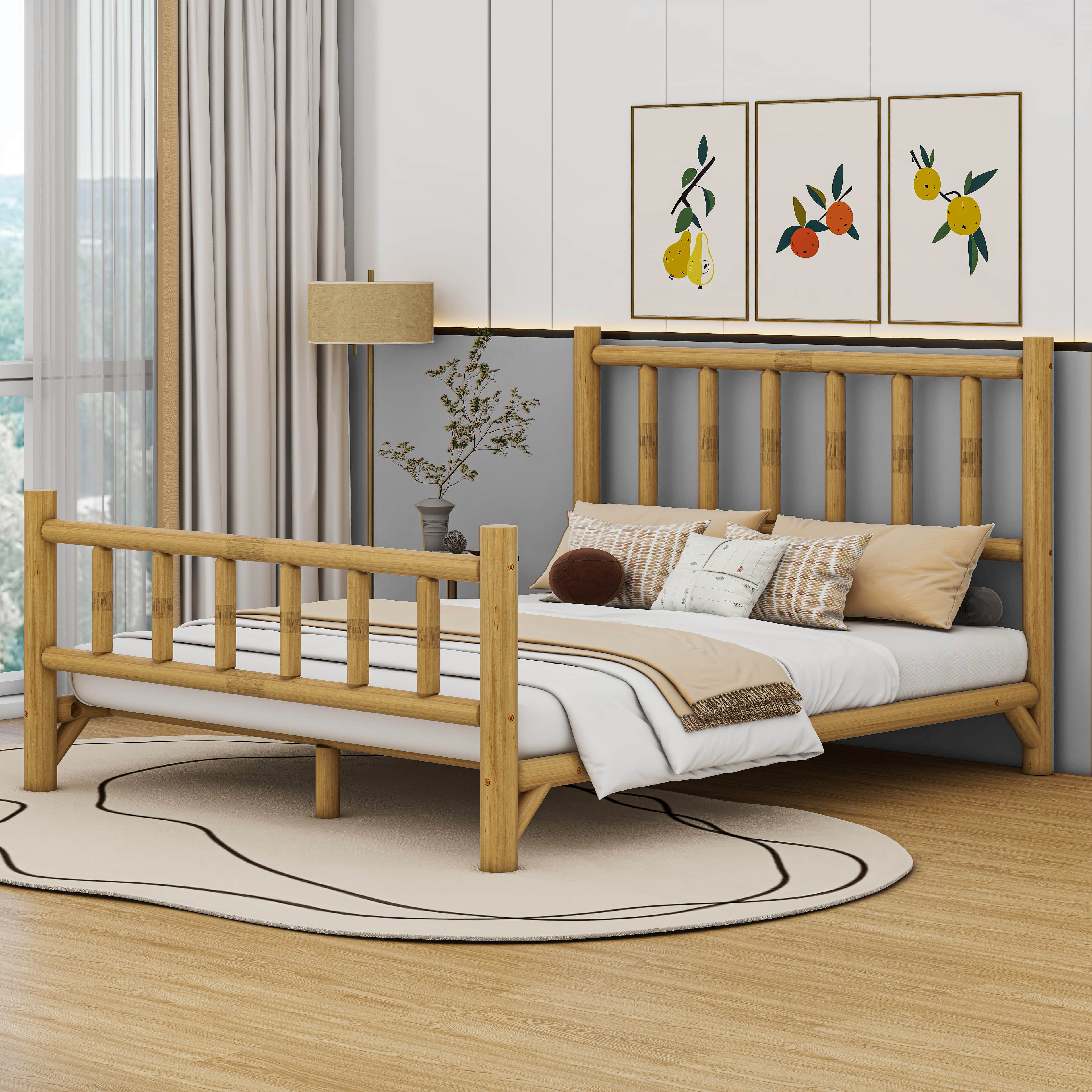 Cosmic Farmhouse Log Bed Frame Rustic Style Bed | Wayfair