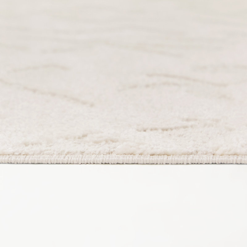 Beckwith Cream Floral Transitional Area Rug, Rectangle 5'3" x 7'