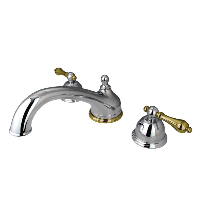 Robinet de baignoire romaine à 3 poignées et 3 trous Kingston, Chrome poli