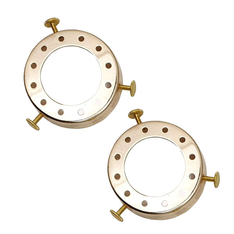 Socket Lampshade Holder Top Collar Ring Adapter Lamp Base Solid Metal Separate Lighting Kit, French Gold