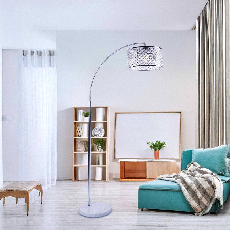 Élégante lampe arquée en cristal