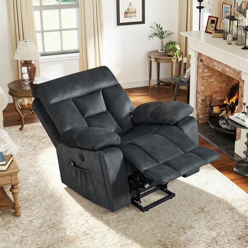Fauteuil inclinable Microfiber, Microfibre gris foncé