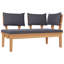  Ensemble de banc de jardin 4 pièces brun et gris foncé et brun-1242845298