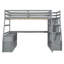 Lit mezzanine double avec 7 tiroirs, 2 tablettes et un bureau-27613217-27613219