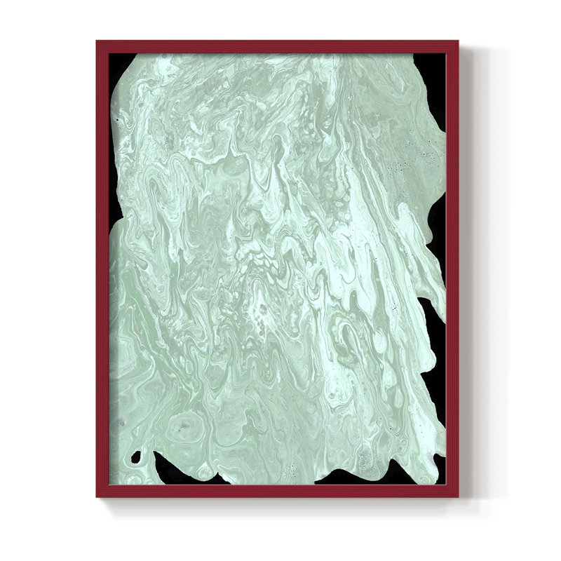 Reproduction encadrée bleu sarcelle Cascade II, H 10 po x l 8 po, Rouge