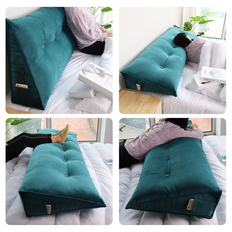 Wedge Reading Pillow, 50cm H x 60cm W, Deep Green